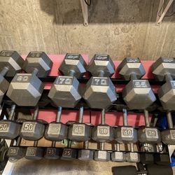 Dumbbell Rack And Dumbbells
