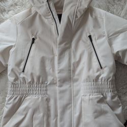 All In Motion Zip Winter Hooded Wind-Resistant Snow Sport Jacket White M