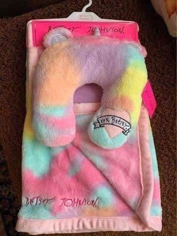 Brand New Rainbow Unicorn Baby Blanket with Support Pillow