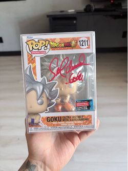 Funko Pop! Animation Dragon Ball Super Goku (Ultra Instinct with Kamehameha) #1211 Signed PSA Authenticated