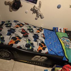 Twin XL Car Bed With Mattress And Box Spring 