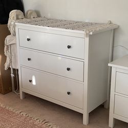 White Dresser and Nightstand Set
