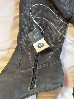 Size 12 Gray Tall Cowboy Boots