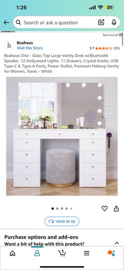 Boahaus White Vanity - Used Good 