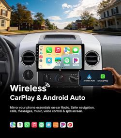 Linux Car Radio for Ford F150(04-08) F250/F350 (08-16) CarPlay Android Auto 3s Fast Boot, Airplay Mirroring, Anti-Glare QLED, FM/AM Tuner. Plug & Play