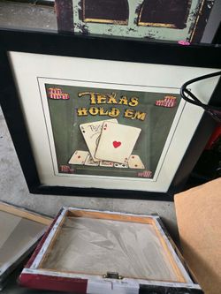 Texas Holdem poker wall art framed