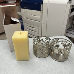 Candle And 2 Holders
