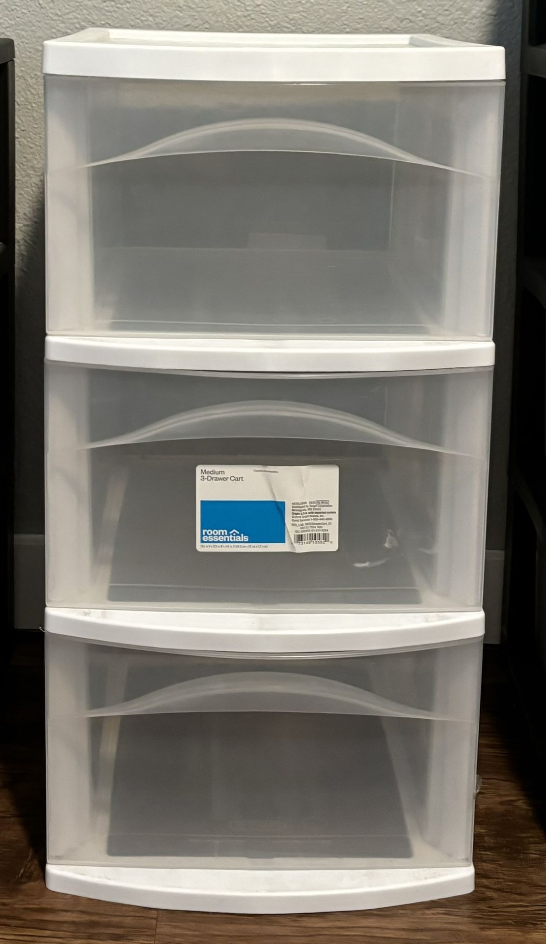 3 Drawer White Plastic