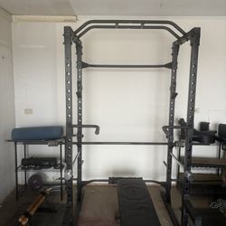 Power Rack/ Squat Rack With Flat Bench 