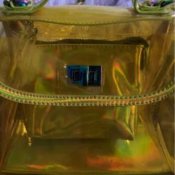 yellow “like Dream “ See Through Clear Yellow Purse
