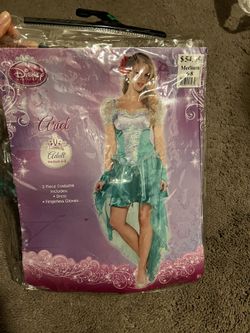 Princess Ariel Adult Medium Costume 6-8 With Fingerless Gloves
