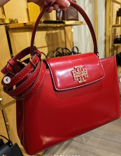 New Tory Burch Britten Satchel - Color Red