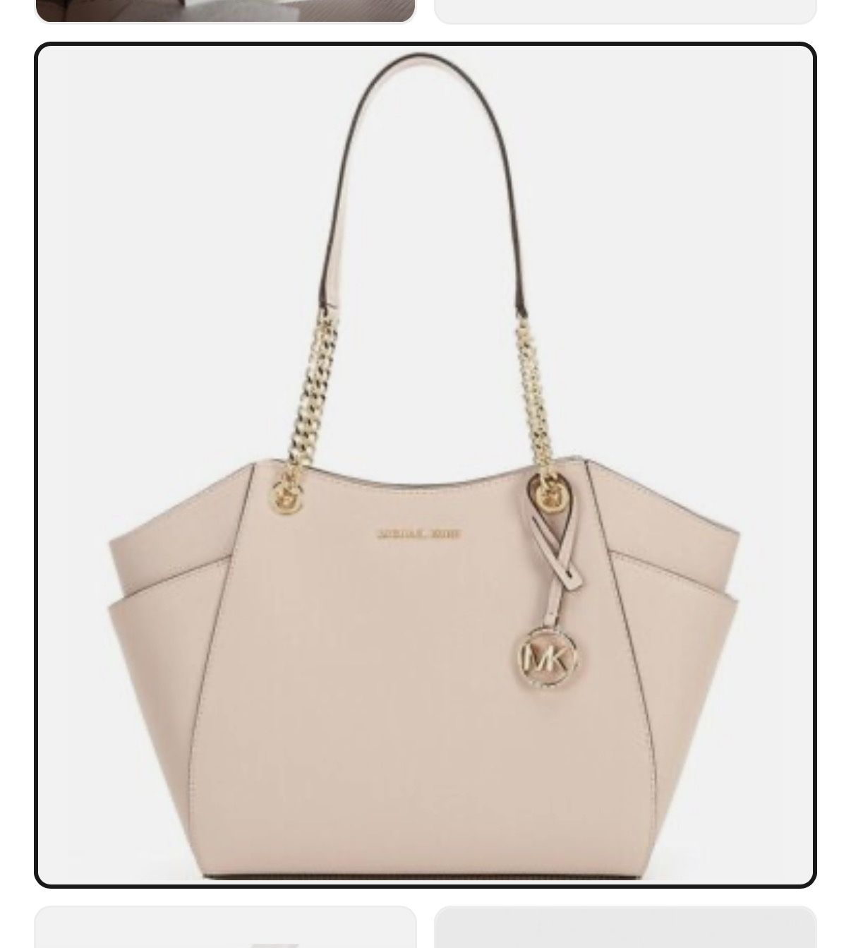 MICHAEL KORS "Jet Set Travel Tote" Powder Pink/Gold Hardware