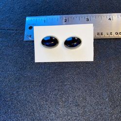 Cufflinks - blue glass gold-tone