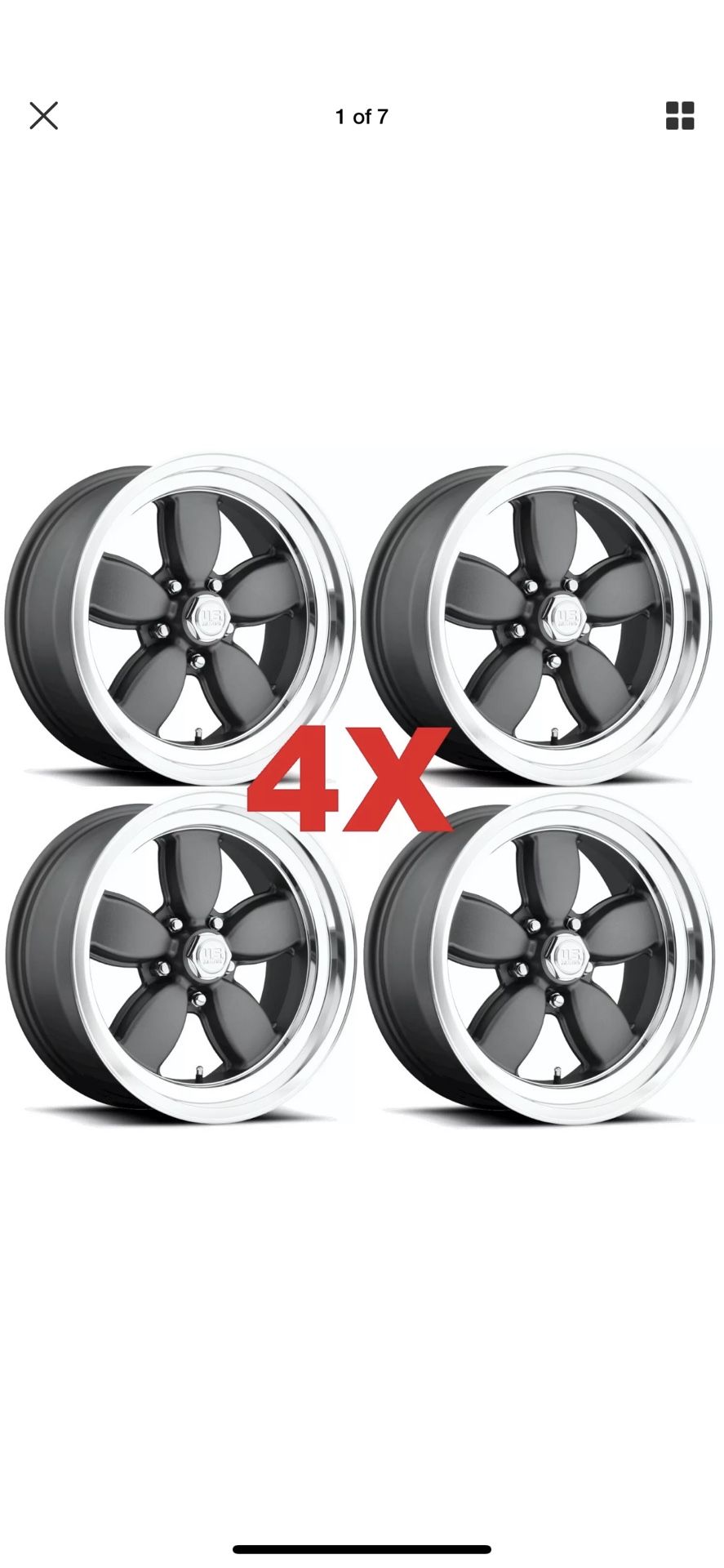 17 Magnesium Gray Wheels Rims 200S El Camino Camaro Nova American Racing