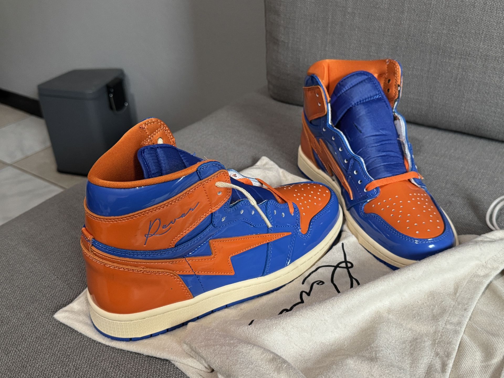 Reves Paris Kiy '85 Hi Sport Blue Orange High Top Shoes
