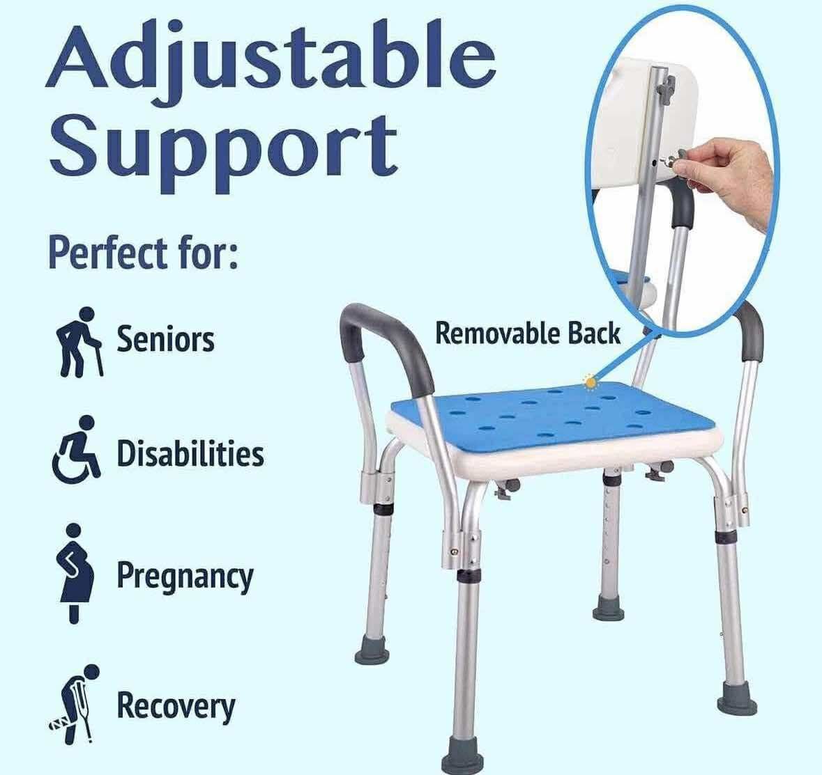 Shower Chair for Inside Shower Bath Chair and Medical Grade Shower Seat for Seniors, T24