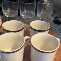 Stoneware Mugs And Glass Cups 