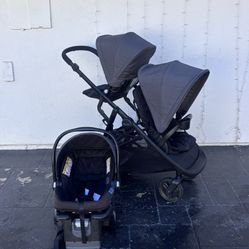 GRACO UNO2DUO DOUBLE STROLLER AND CAR SEAT!!!
