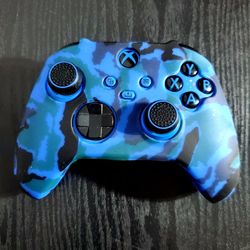 Custom  Blue Camo Xbox One series controller