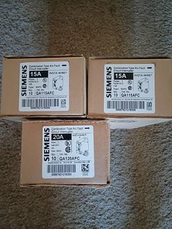 Siemens 15 And 20 Amp CAFCI Breakers