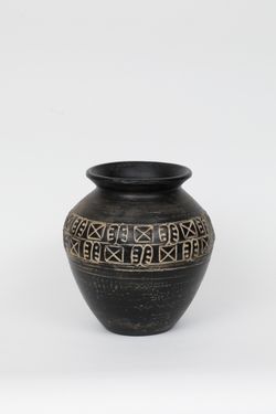 Ghanaian Tribal Design Ceramic Vases