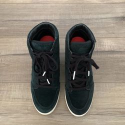 SOREL Out n About Waterproof Suede Leather Wedge Sneakers in Black Size 7