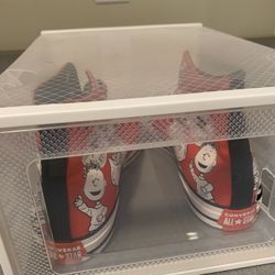 Red Peanuts Hi-Top Converse Size 11.5