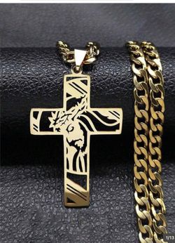 Cross Necklace For Men Stainless Steel