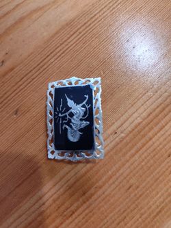 Geisha Dancing Girl on Sterling Silver Pin/Necklace