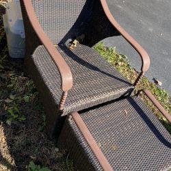 Wicker Chair And Ottoman 