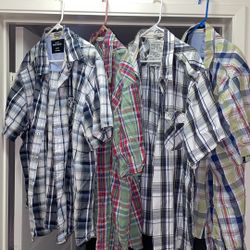 Mens Nautica Short Sleeve Plaid Button Casual Dress Shirt Shirts Size XXL