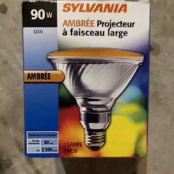 Sylvania 90 PAR/FL/A/RP Flood Light Amber Color Open Box