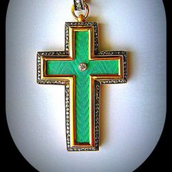Faberge Masterpiece Cross Pendant, 1912 
