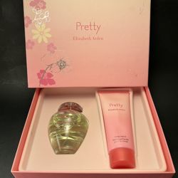 PRETTY BY ELIZABETH ARDEN EDP SPRAY& Lotion 2-PIECE GIFT SET 3.3 OZ (over 3/4 full)