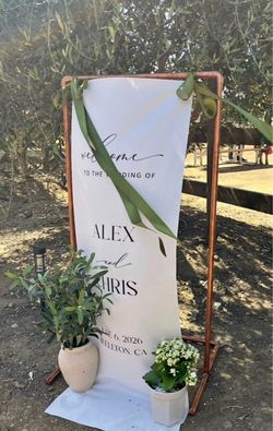 Copper signage stand