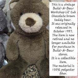 Build A Bear Vintage Brown Cub Teddy