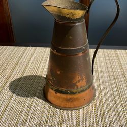 Vintage 6inch Tall Made In England Copper /brass Pitcher 