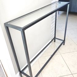 Narrow Glass Console Table