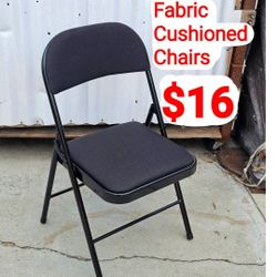 Folding Chairs, Fabric Dining Chair Set with Padded Cushion and Back, Indoor Outdoo Seat for Home Office Events Wedding Party (Charcoal Fabric Seating