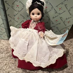 New Madame Alexander Marmee Storyland 8” doll in burgundy dress NOT IN BOX
