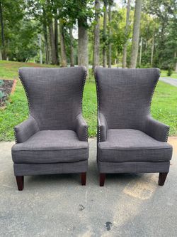 Pair of Gray Accent Chairs