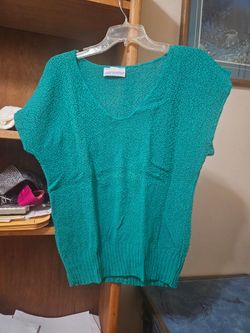 More In Motion Sleeveless Knit Top Teal Green Xlarge Mint Vintage