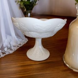 Vintage Indiana Glass Co 1960's-1970's Harvest Open Compote 