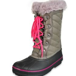 London Fog Girls' Quilted High Cuff Boots