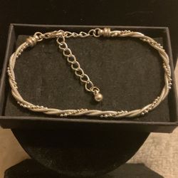 Silver Twisted Bracelet With Extension 