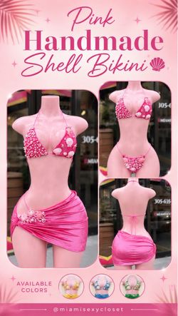 Pink Handmade Shell Bikini