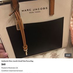 Authentic Marc Jacob’s Tote Purse 