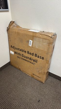 adjustable bed base with guardrail