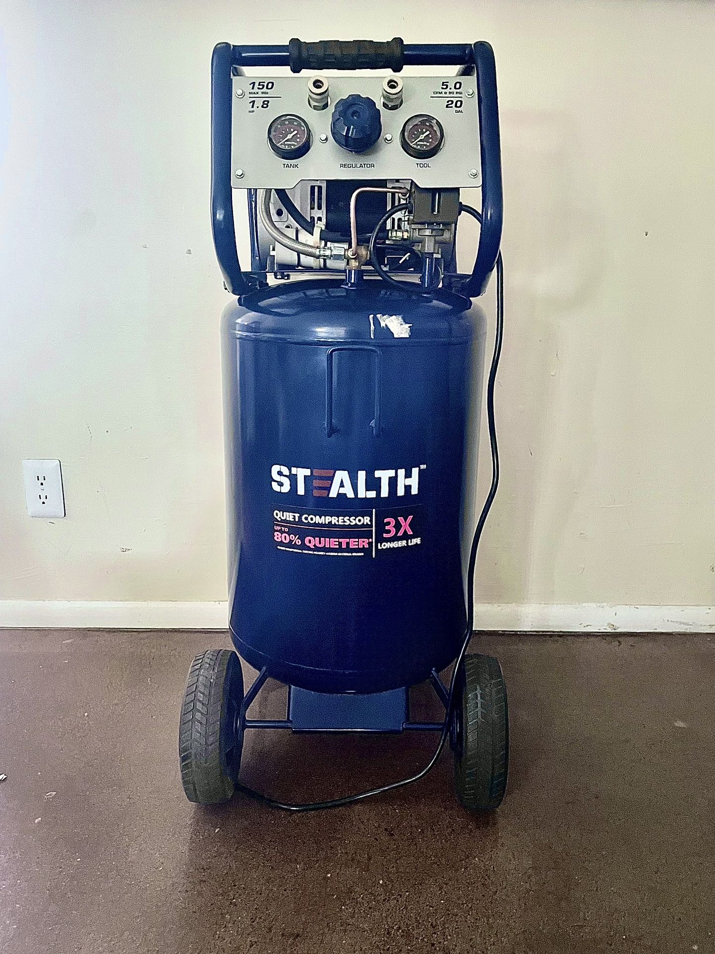 Stealth Quiet Air Compressor - 20 Gal 150 Psi